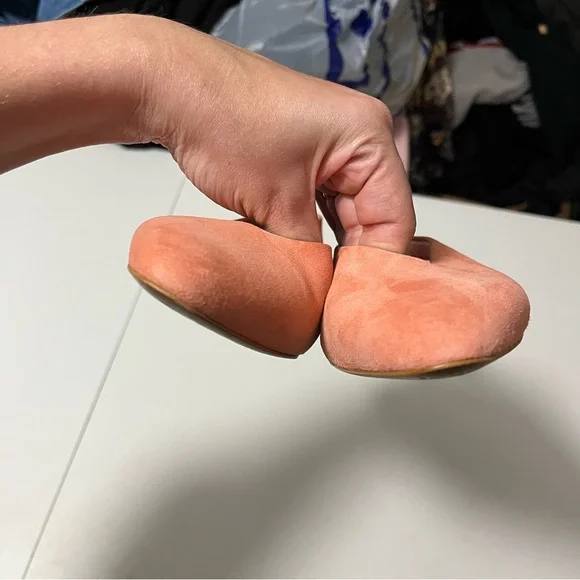 Everlane The V Slingback Rose Pink Suede Flats 7.5 - Picture 7 of 9